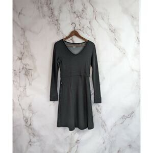 Toad & Co Dress Women XS Black Long Sleeve Pockets Midi Organic Sustainable